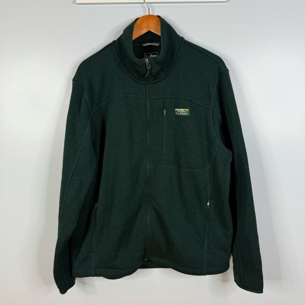 L.L. Bean Dark Green Full-Zip Fleece Jacket